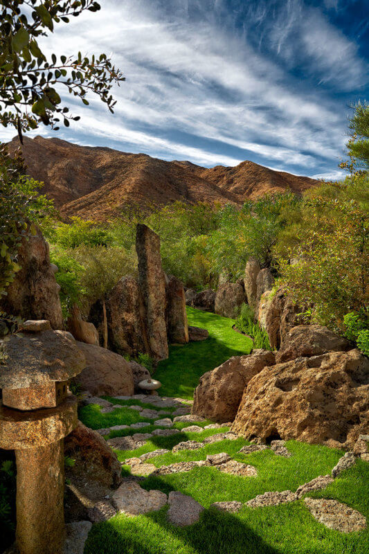 meandering walkway desert landscape