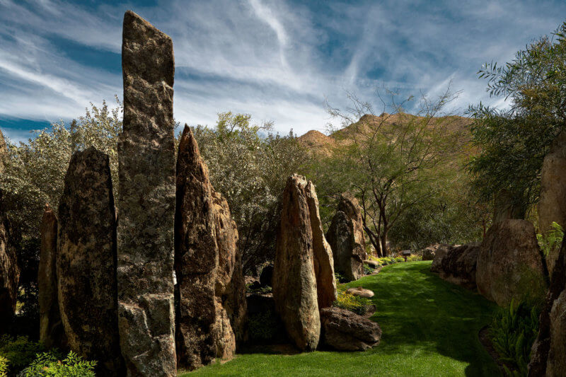 landscape design with boulders