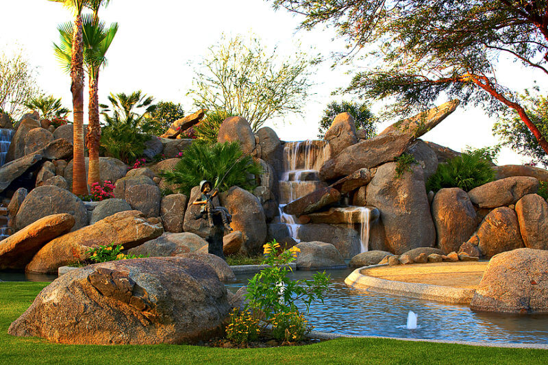 natural waterfall effect in landscaping